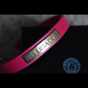Authentic Versace Medusa Leather Bracelet - Pink